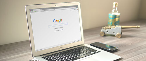 Google search window on computer